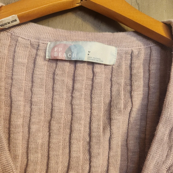 Free People Beach Linen Blend Veda Sweater Vest Ribbed V-Neck Sleeveless SP - Picture 8 of 11